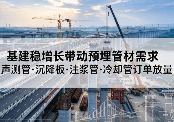 抚远基建稳增长带动预埋监测管材需求，声测管、沉降板、注浆管订单持续放量